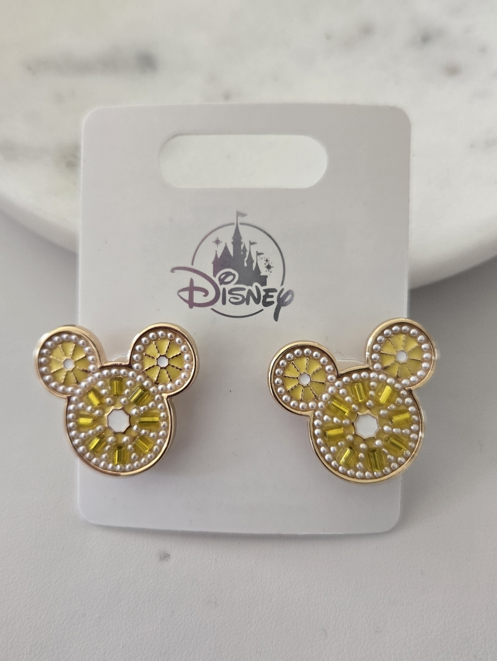 Mickey Mouse Citrus Fruit & Pearl Stud Earrings